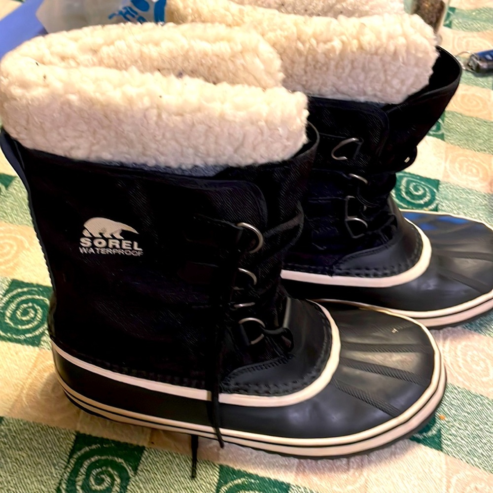 SOREL Carnival Winter Snow Boots Black 10